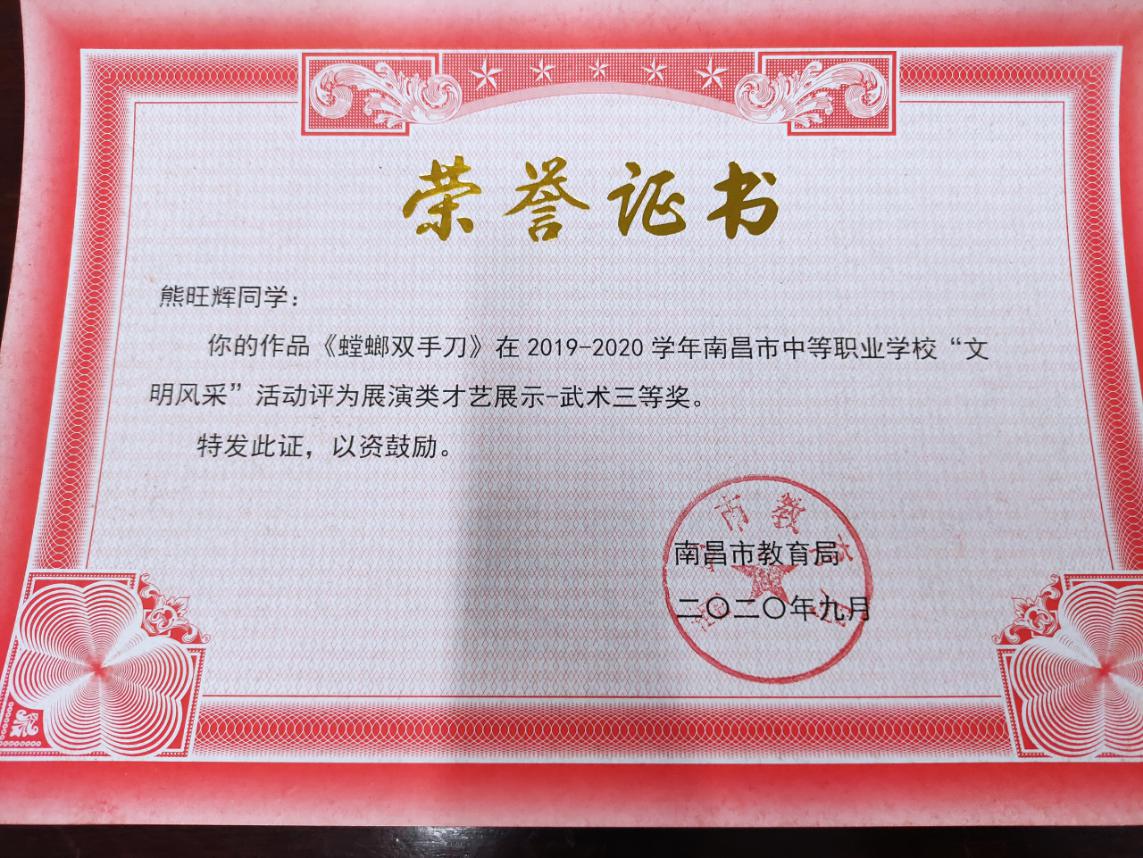 南昌向遠軌道技術學校在2019-2020學年南昌市中等職業(yè)學校“文明風采”活動中榮獲佳績